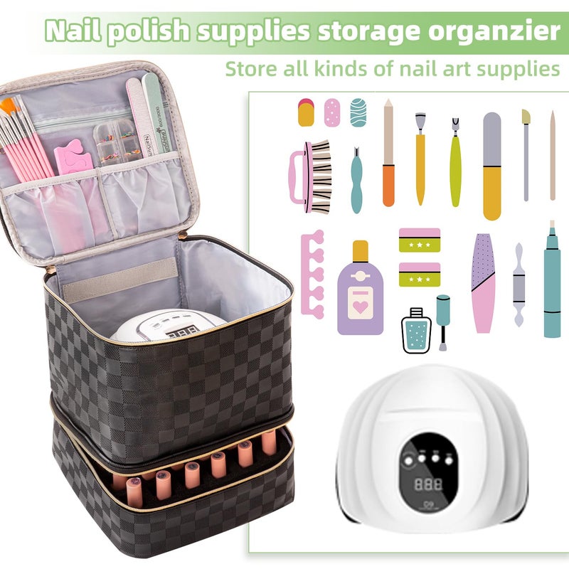 AFUOWER Nail Polish Organizer Bag with Handles - Holds 30 Bottles (15ml - 0.5 fl.oz) - Image 3